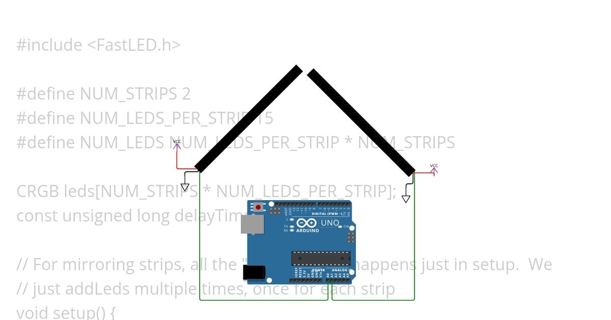 ws2812b neopixel-2strips simulation