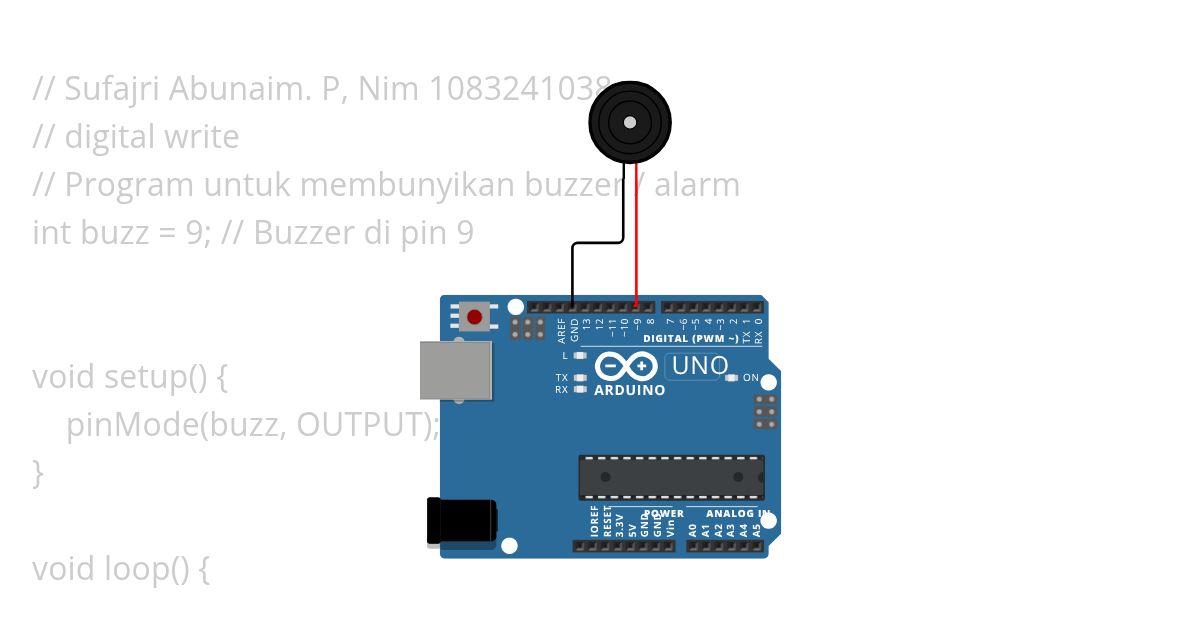 buzzer project digital write simulation