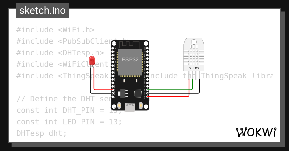 Dht esp32 mqtt thingspeak wokwi esp32 stm32 arduino simulator