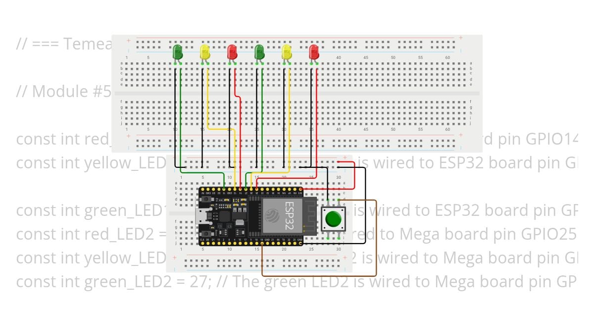 Module 6: Multiple Traffic Light Controller with Cross Walk, Buzzer, and LCD Display simulation