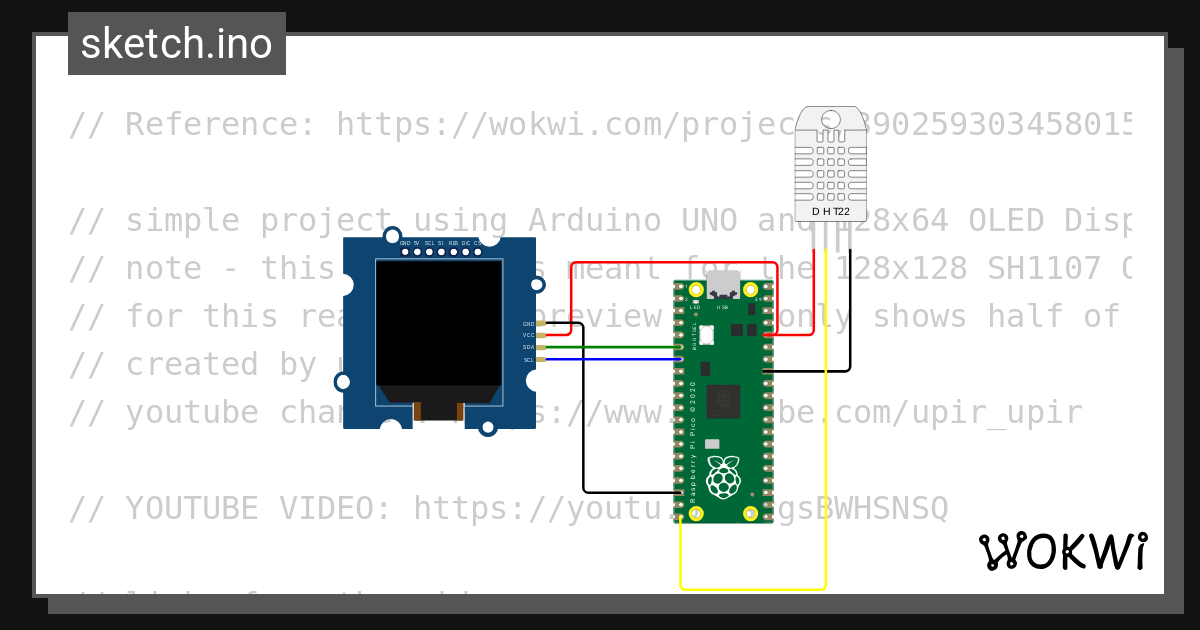 Sh1107 128x128 pi pico wokwi esp32 stm32 arduino simulator