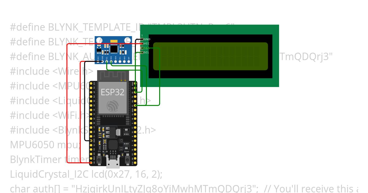 MPU6050 with BLYNK simulation
