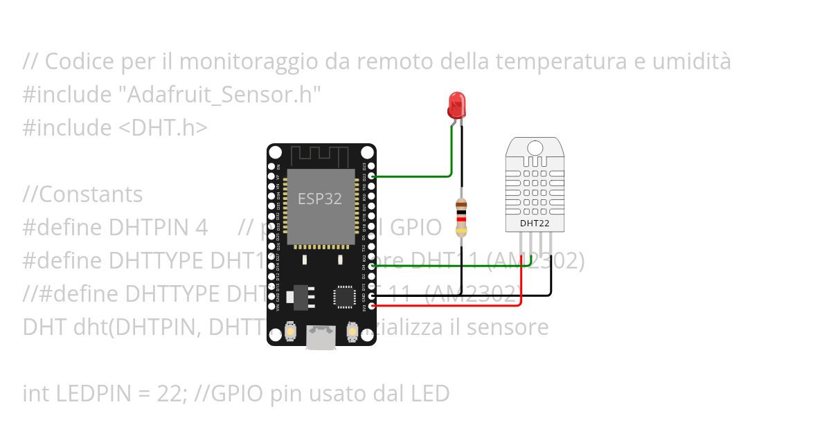 ESP32 Course 2024 - Lecture 1A - Starting with a LED and a DHTxx sensor simulation