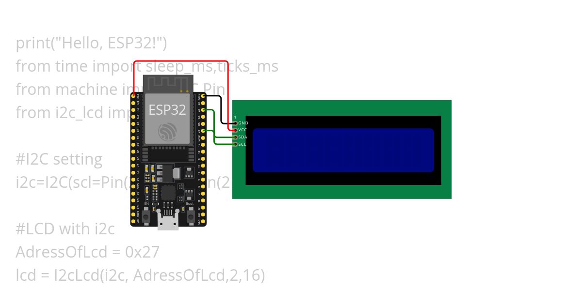i2c lcd 16x2 simulation