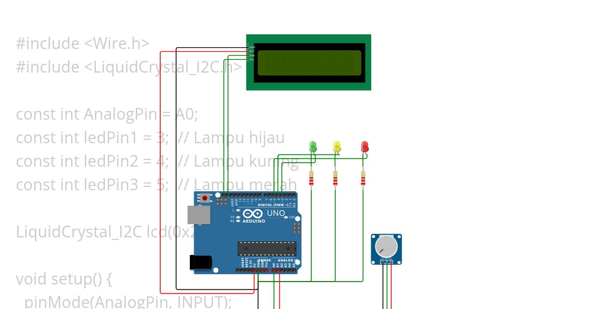 Potensiometer 2 LED simulation