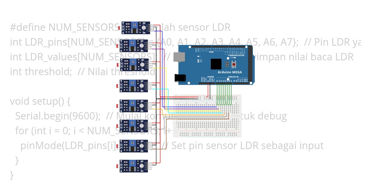 8 LDR Sensor 1 Treshold simulation