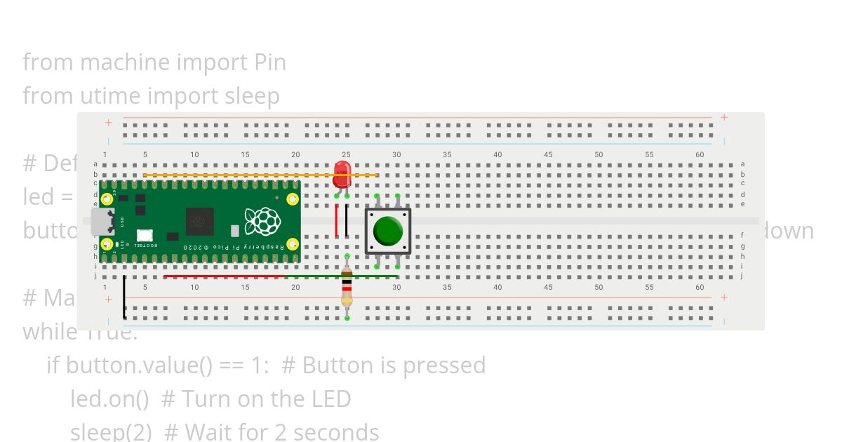 Controlling LED with a button simulation