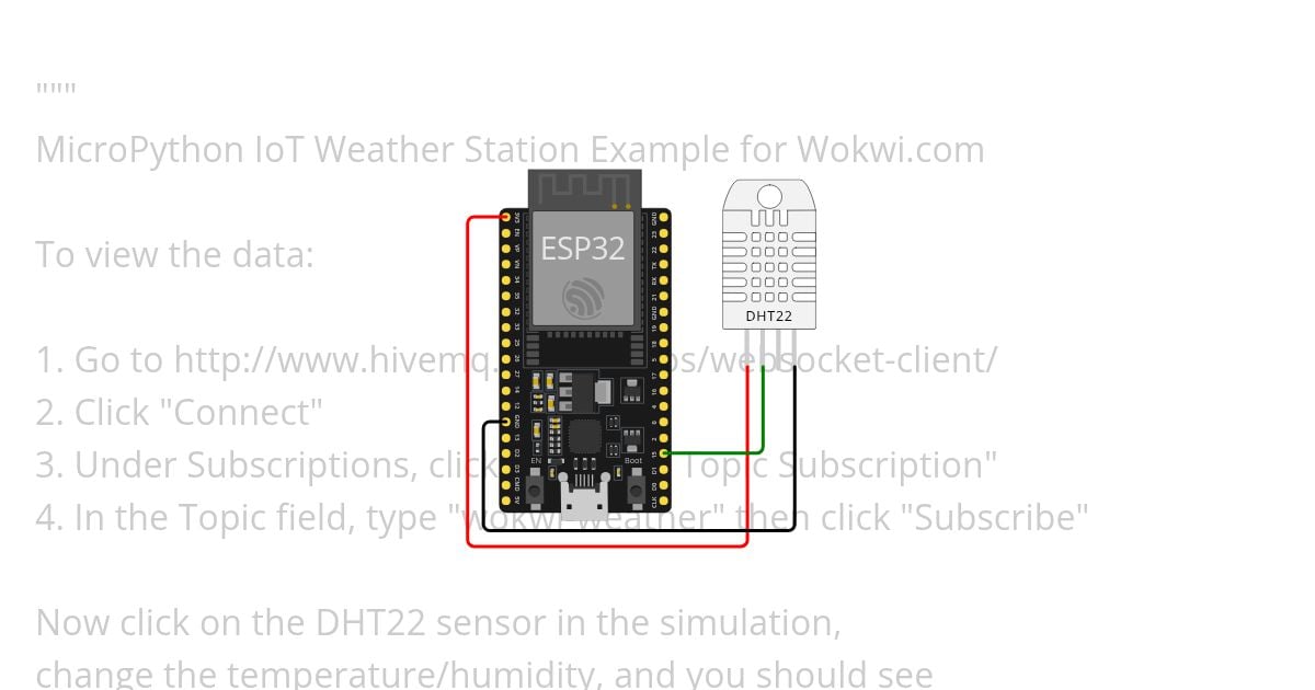 MicroPython MQTT Weather Logger (ESP32) vCBM simulation