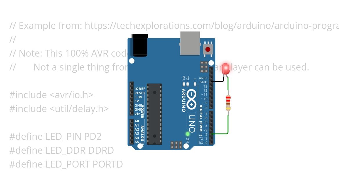 Arduino Uno without the Arduino layer. simulation