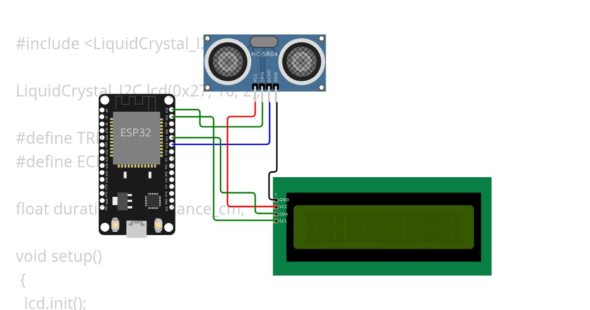 u\calculate the distance between parked car using ultrasonic sensor  simulation