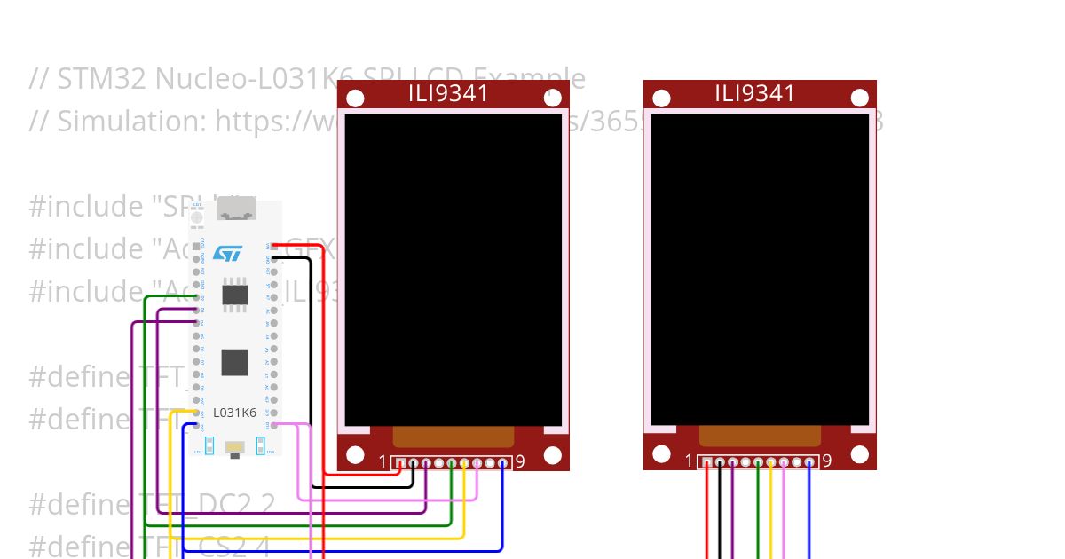 ST Nucleo L031 - SPI Display Copy simulation