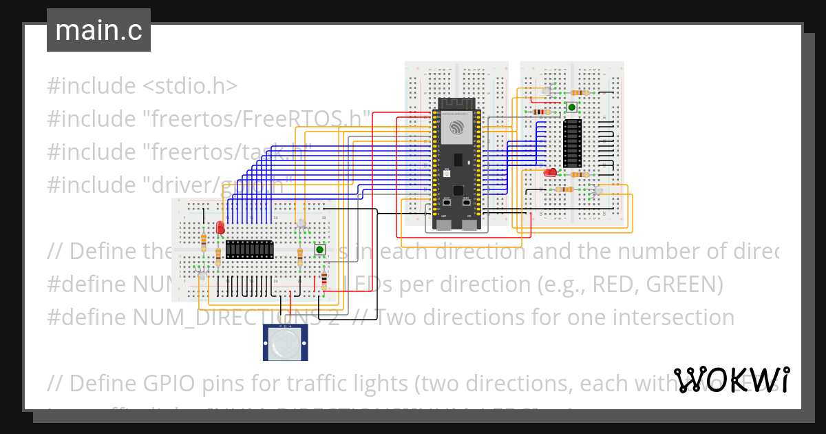 Traffic Light Copy - Wokwi ESP32, STM32, Arduino Simulator