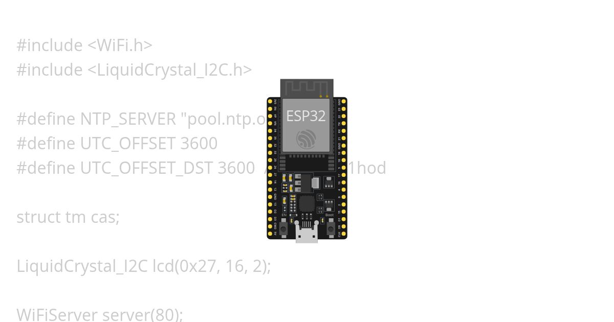 ESP Webserver - rozsviecovanie ledky a LCD pomocou web simulation