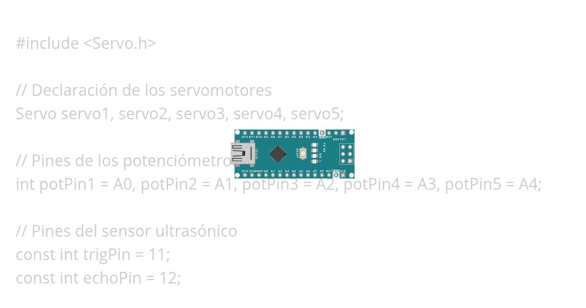 Brazo con control de presencia Ultrasónico simulation