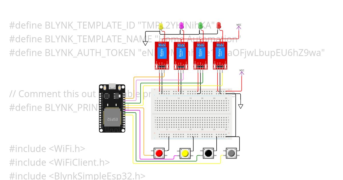 Home Automation blynk simulation