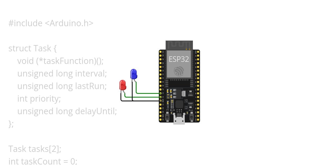 RTOS vTaskDelay simulation