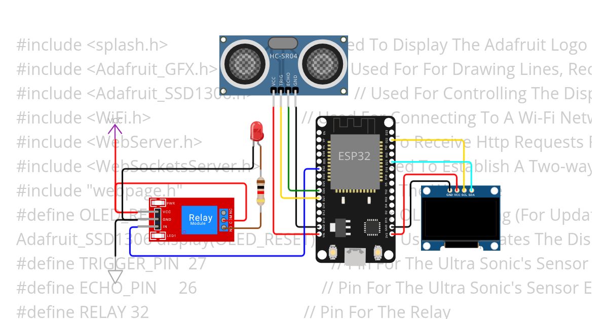 ESP32 TANK LEVEL MONITORING SYSTEM +WEB SERVER simulation