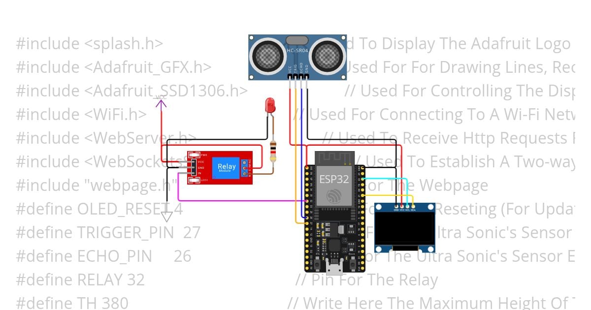 ESP32 TANK LEVEL MONITORING SYSTEM +WEB SERVER simulation