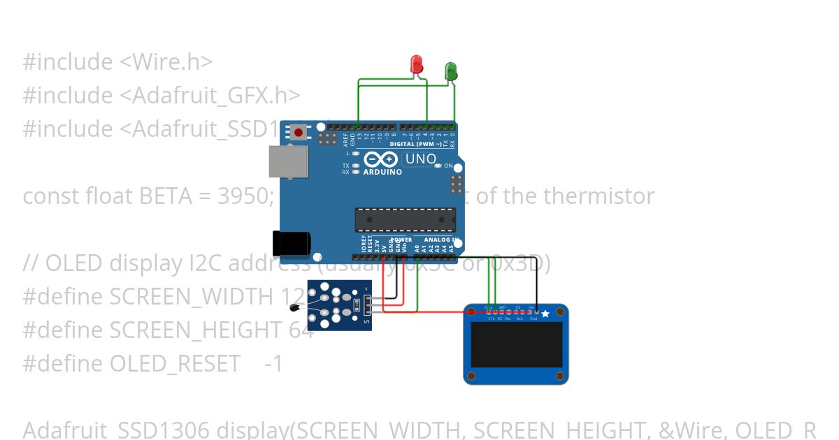 TD1 - Exo 5 : Display the temperature on an external screen. simulation