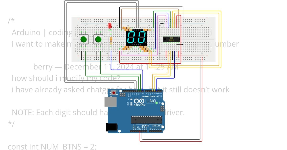 7 segment Counter with Blink simulation