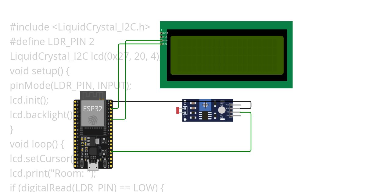 LDR light Sensor simulation