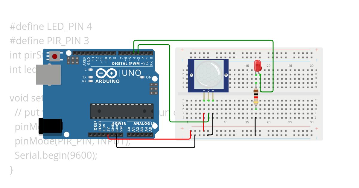 PIR sensore simulation