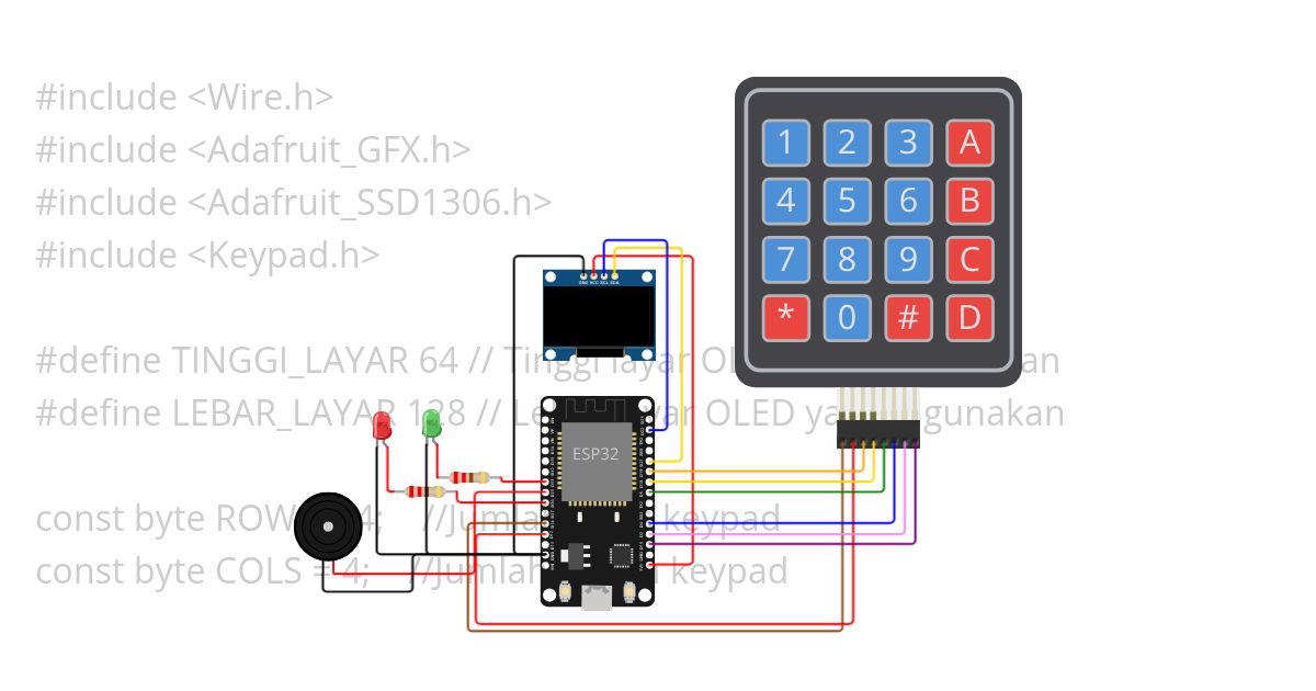 Challenge - Membuat Smart Password dengan Keypad dan OLED SSD 1306.ino Copy simulation