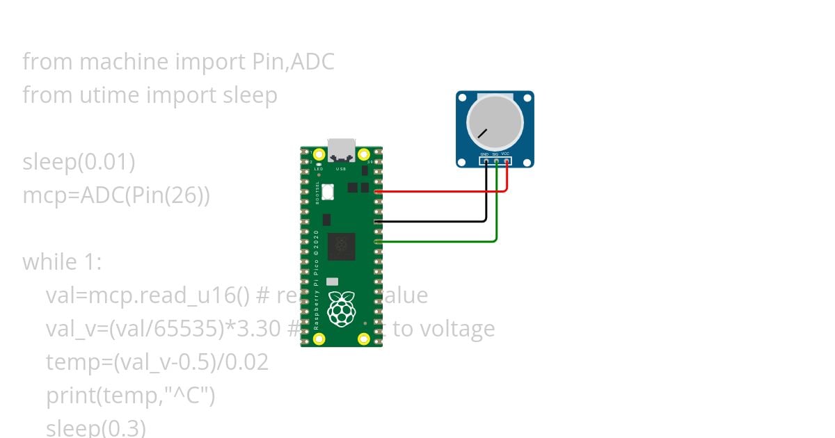 mcp9700 temp sensor example simulation