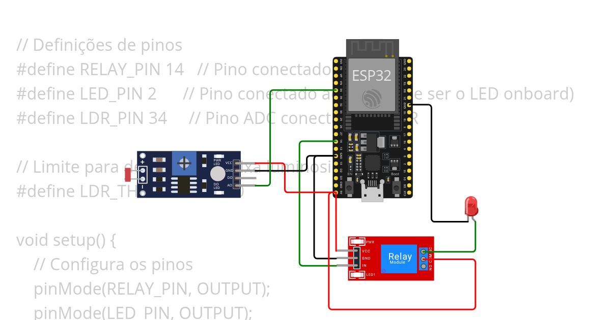 detectação de luminosidade (esp32) simulation