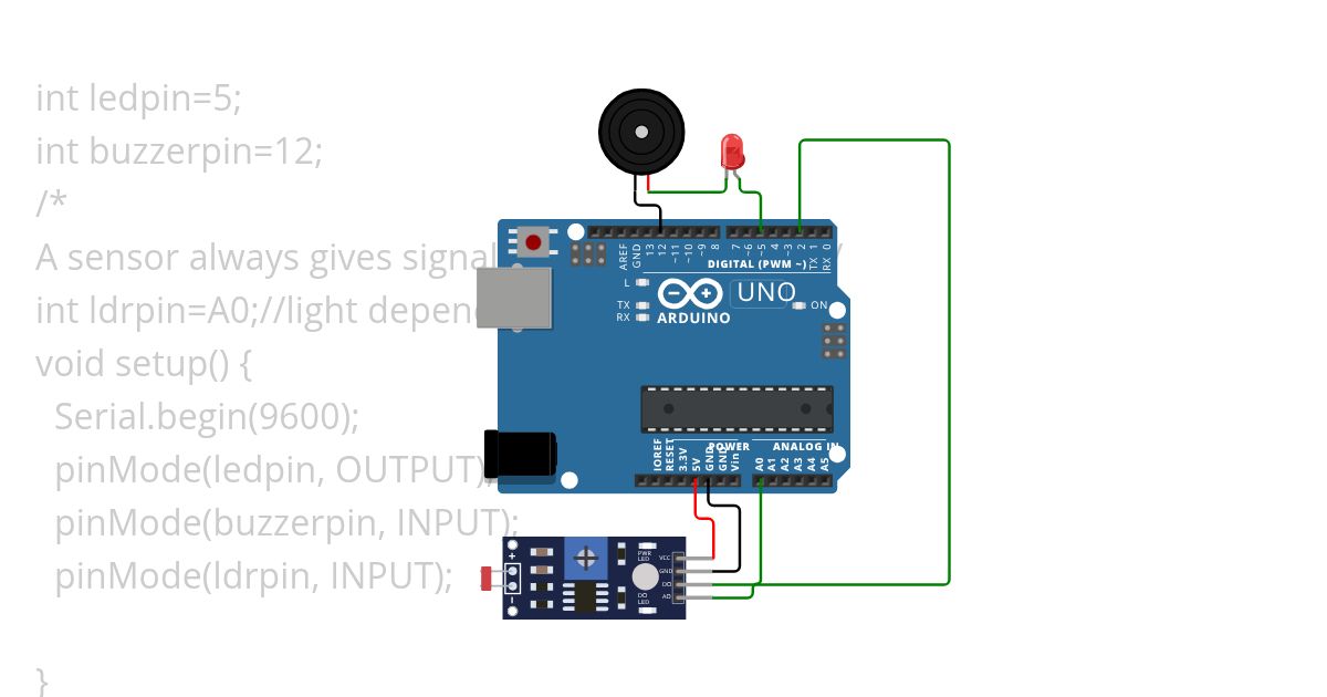 04.buzzere & ldr with led  pin simulation