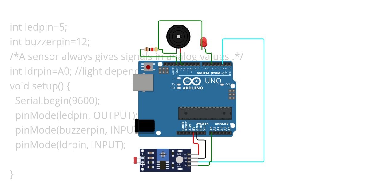 04.buzzere & ldr with led  pin simulation