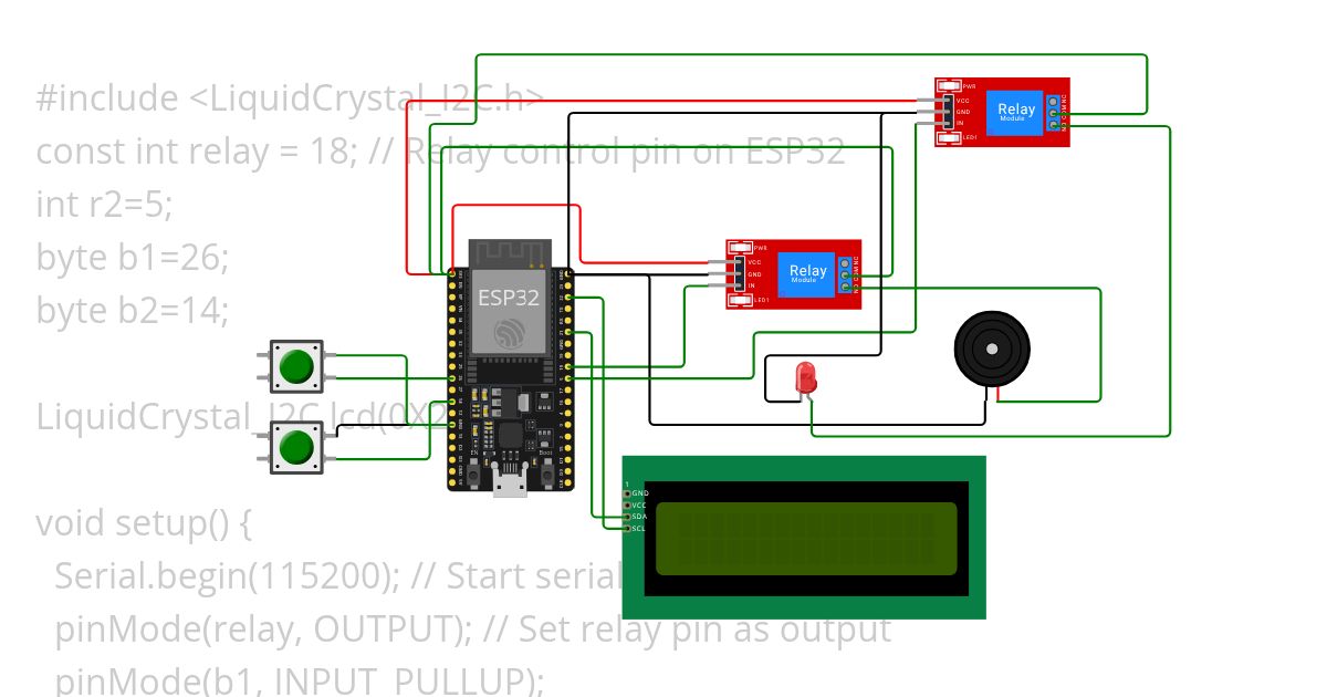 Relay LED  Buzz Button simulation