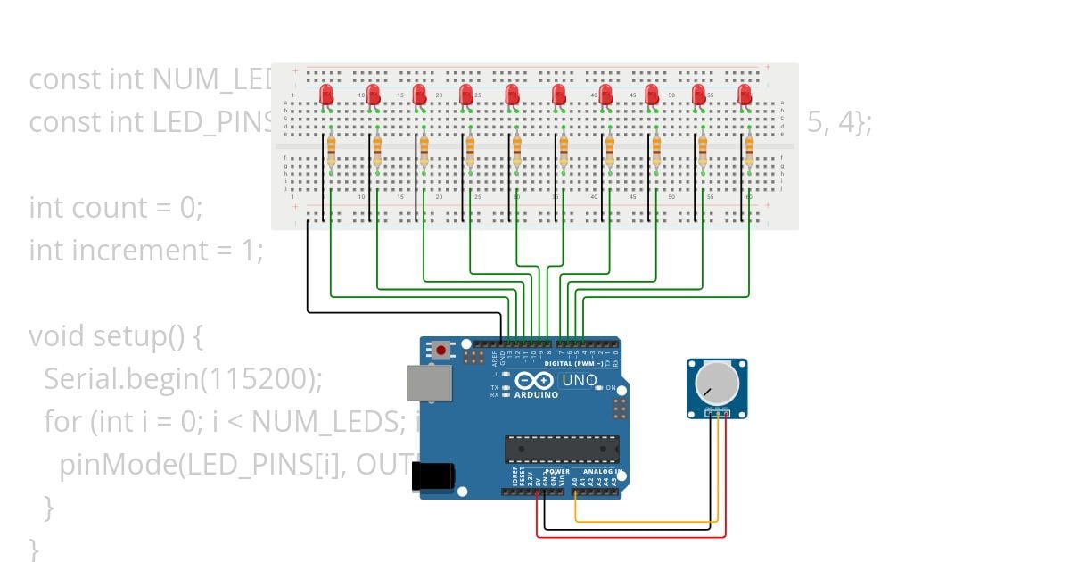 Cylon LEDs simulation