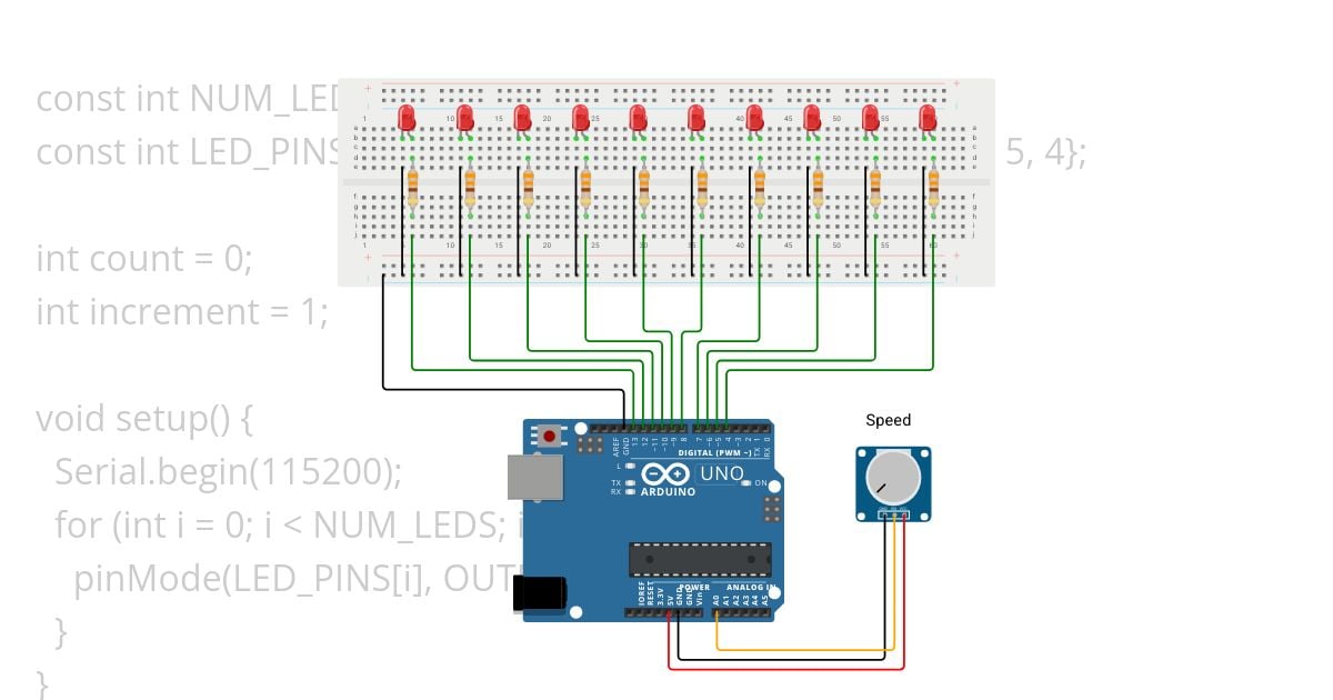 Cylon LEDs simulation