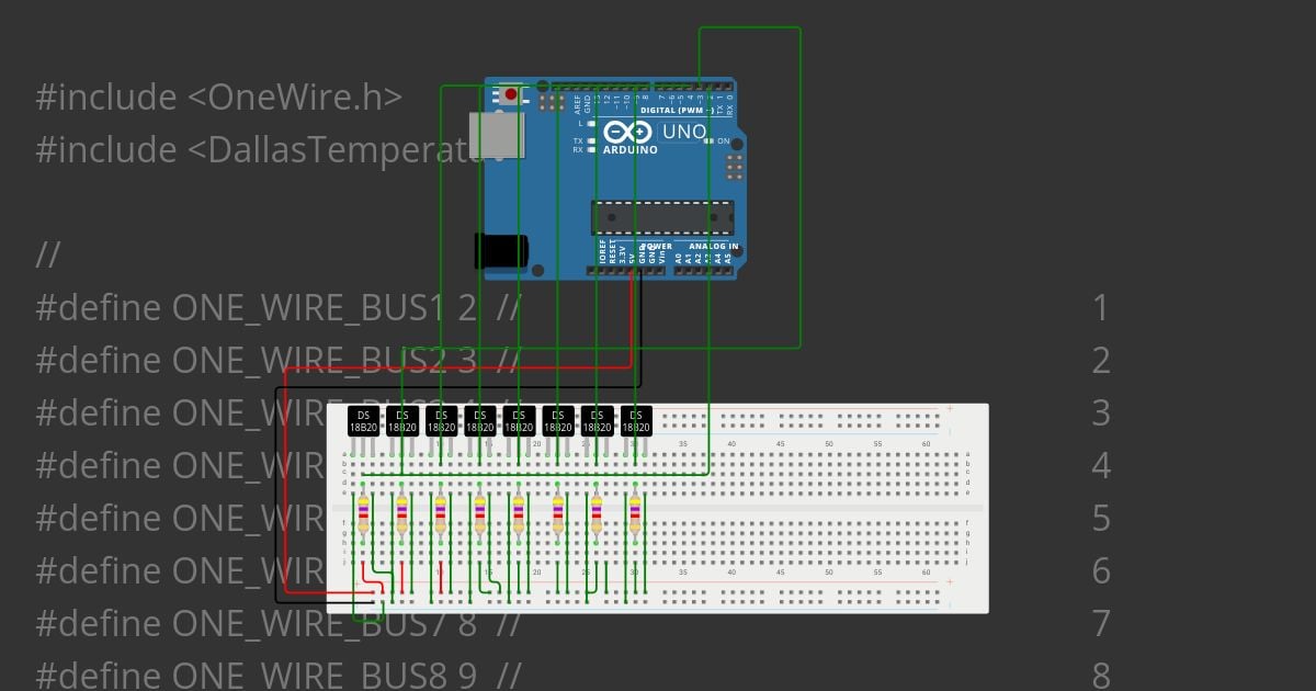  DS18B20 x8 uno