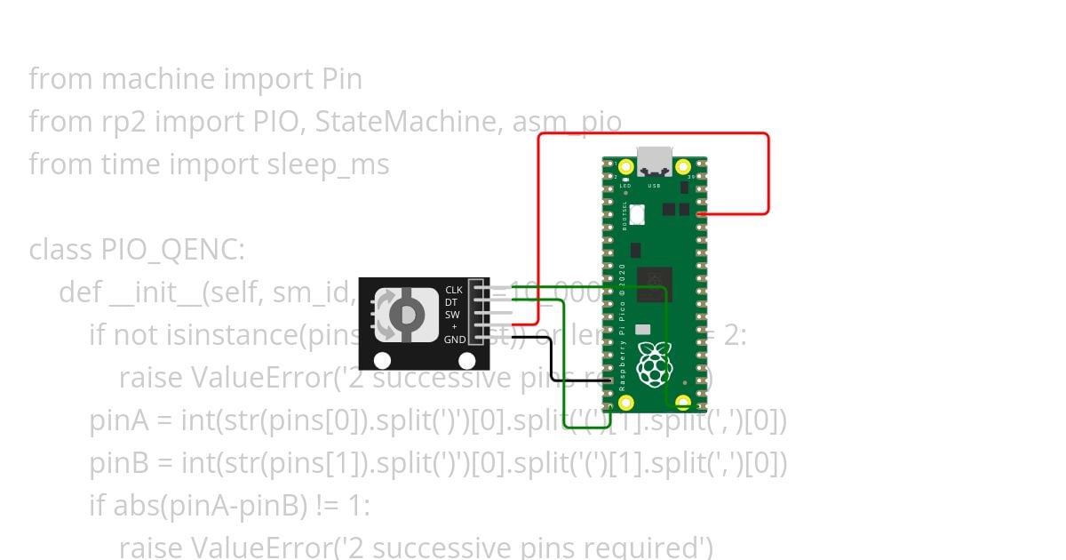 Quadreture encoder PIO simulation