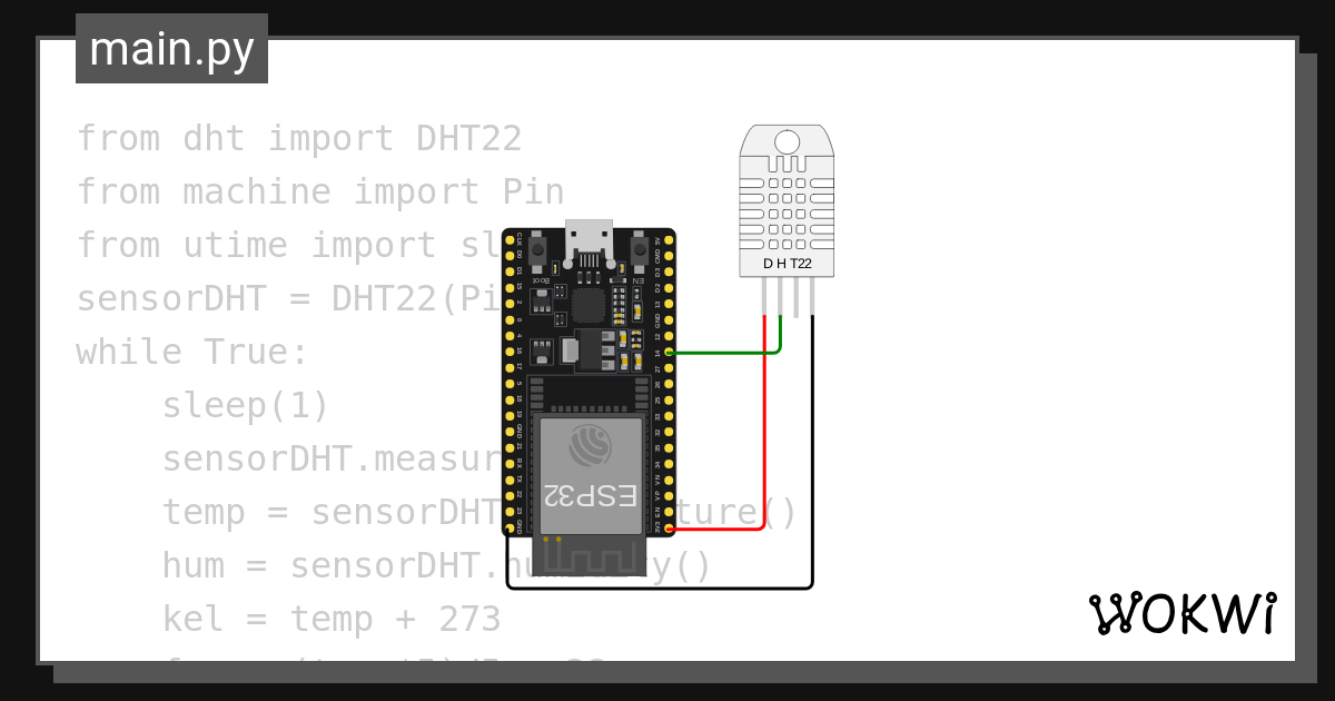 DHT22 - Wokwi ESP32, STM32, Arduino Simulator