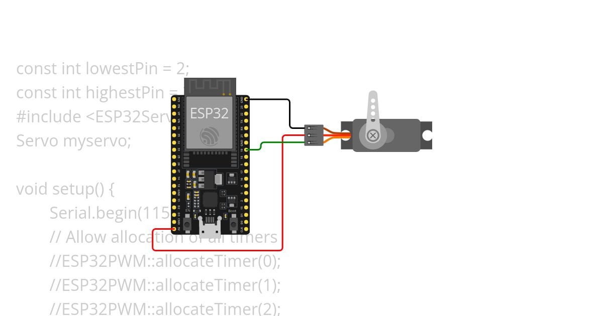 servo esp32 simulation