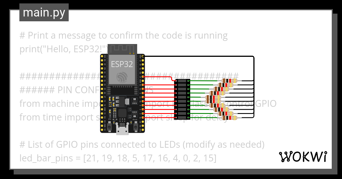 PART C INTERFACING LED BAR PROJECT Wokwi ESP32 STM32 Arduino