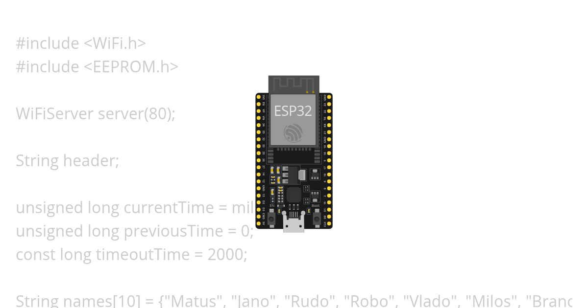 WEB + EEPROM - kontrola dochádzky simulation