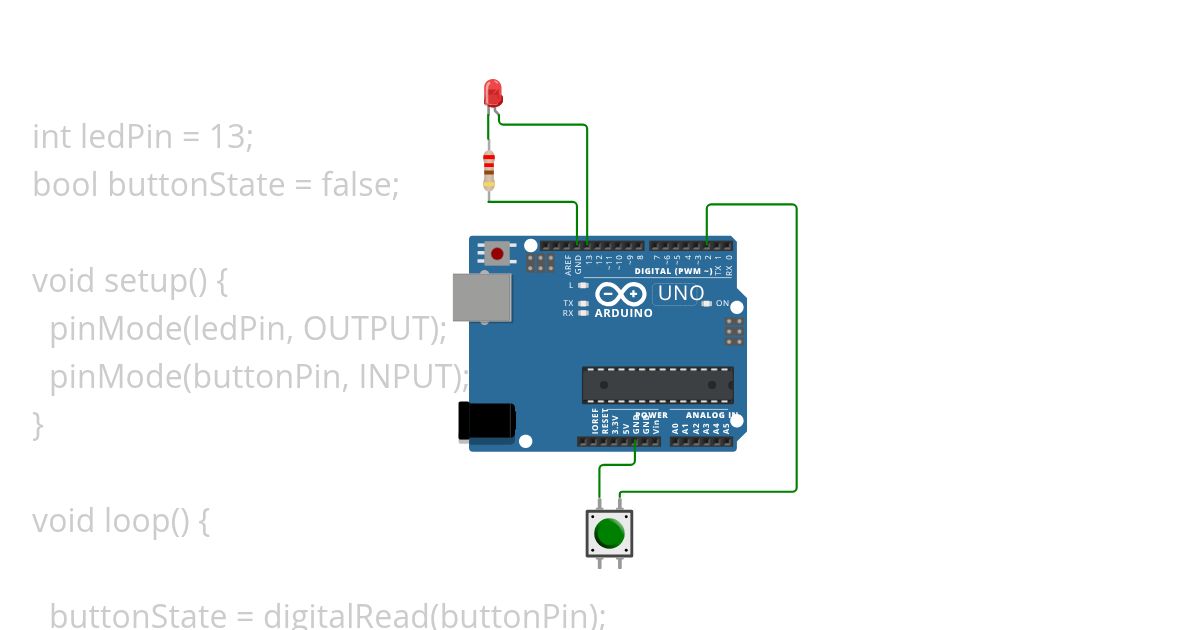 Push Button LED Control Copy simulation