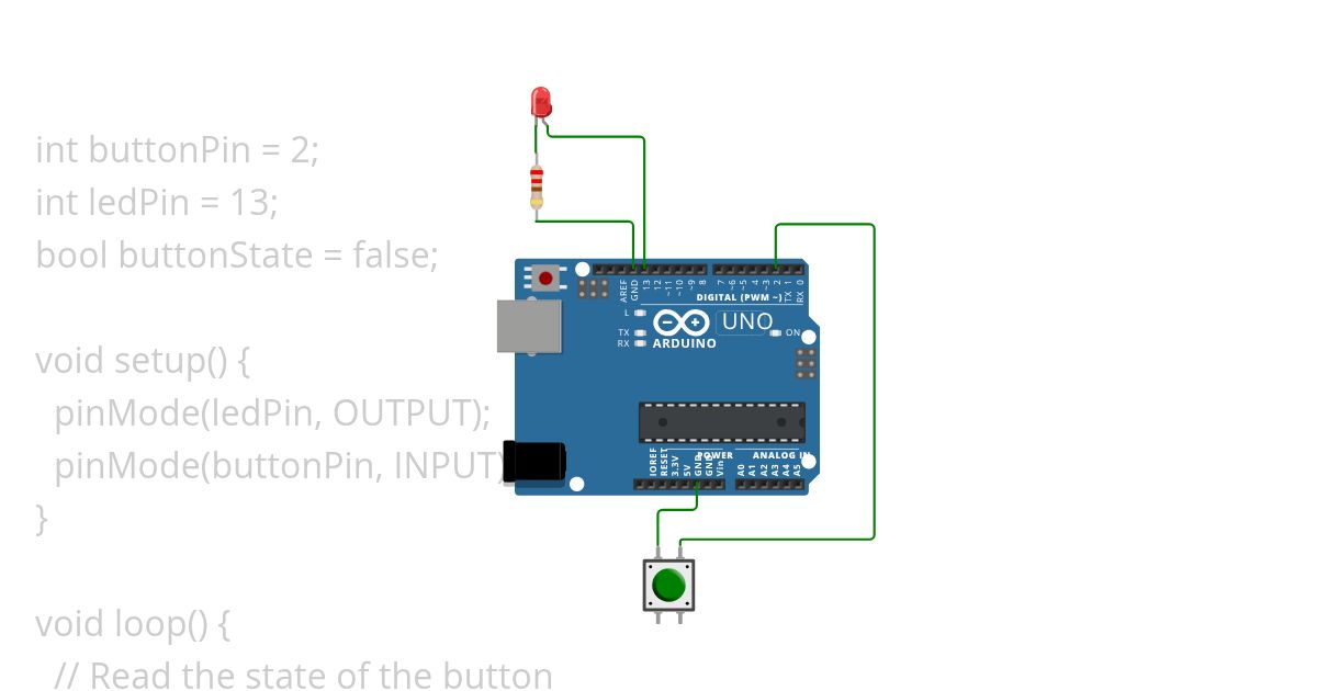 Push Button LED Control Copy simulation