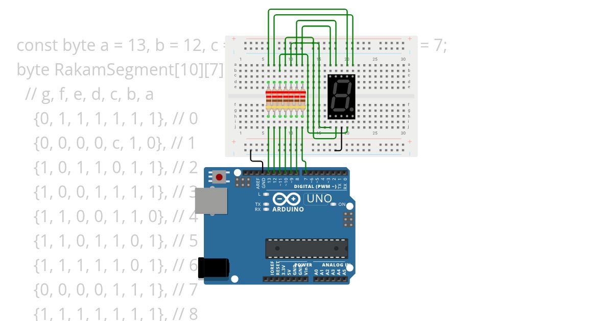 7 Segment Yukari Sayici - 7 Segment Display Count Up with Port Manuplation  simulation