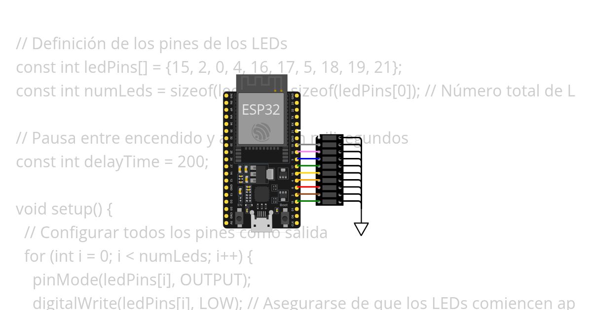 Barra led subir/bajar simulation