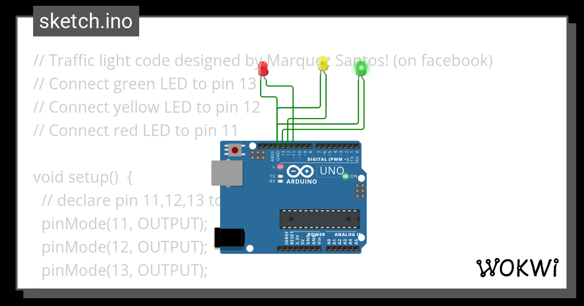 Traffic Light Wokwi Esp Stm Arduino Simulator