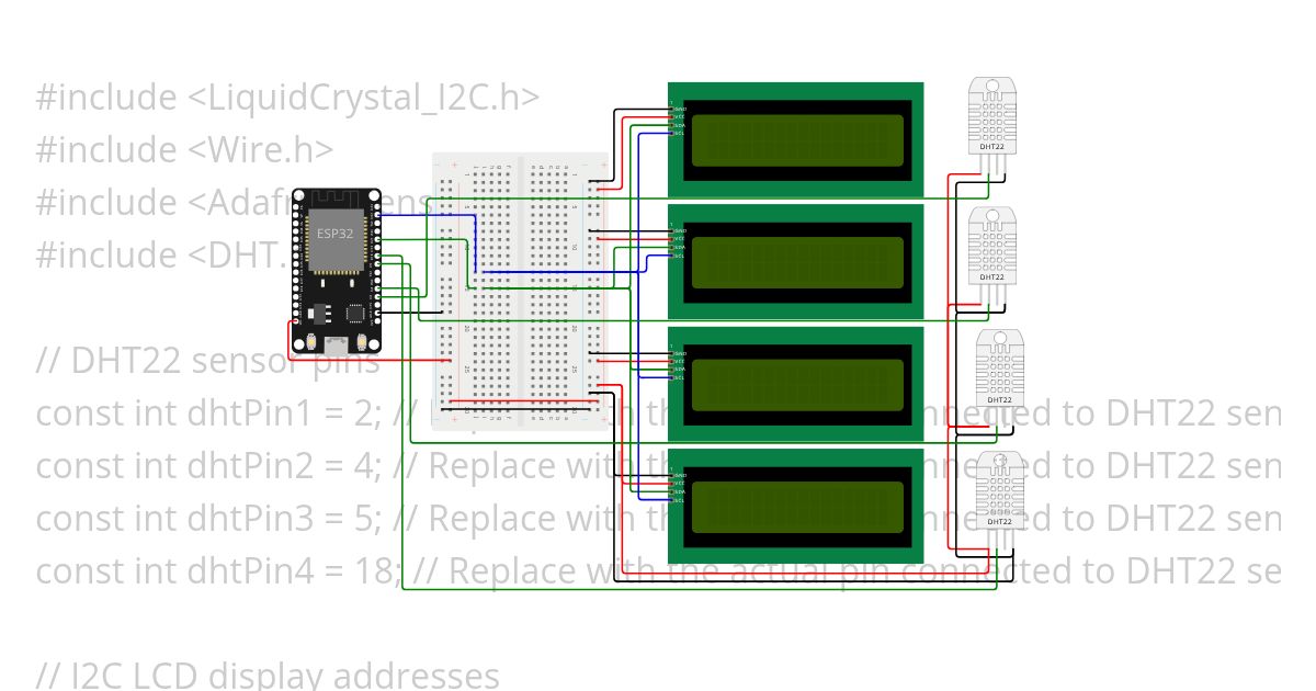 LCD  DHT22 4x  simulation
