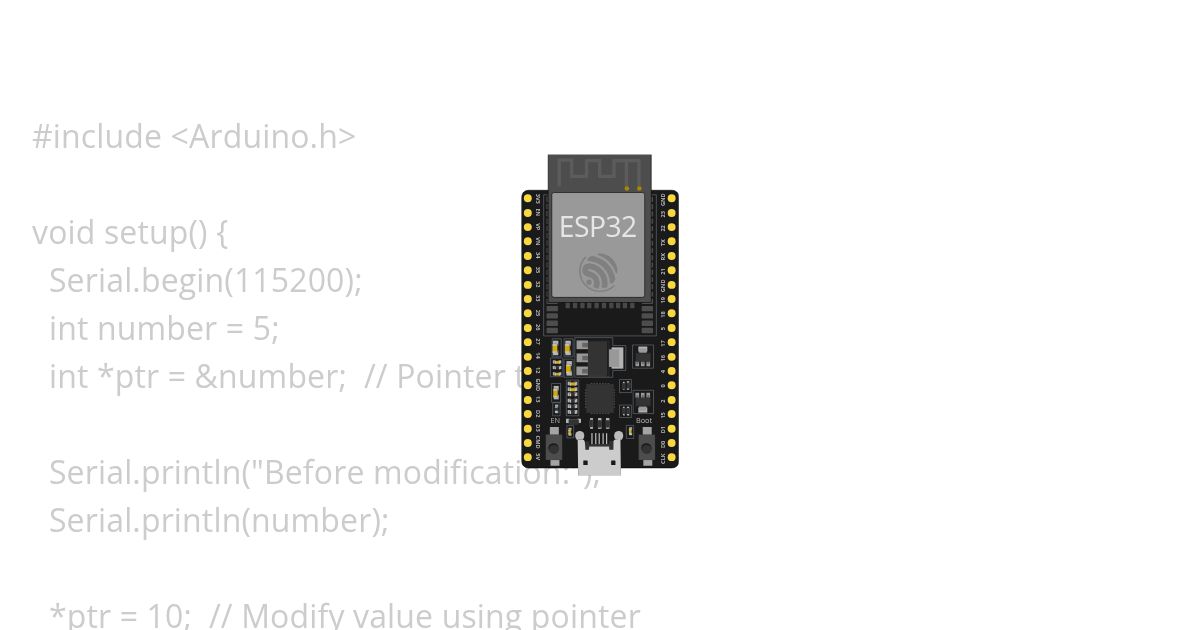 Modify Variable Using Pointer simulation