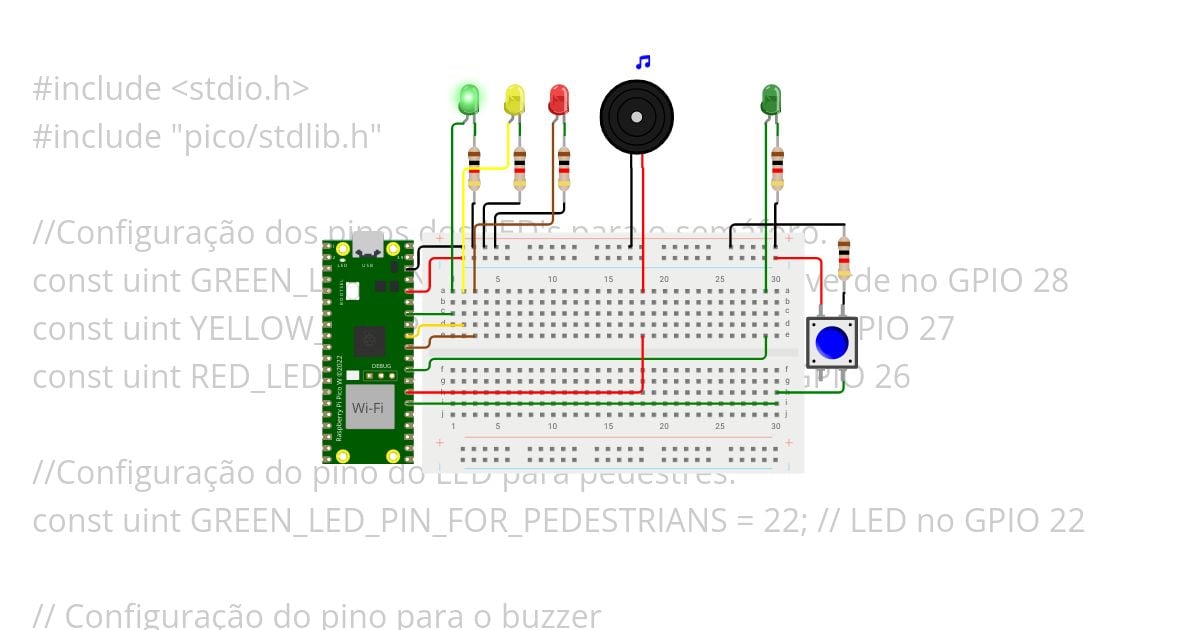 Automação de um Sinal de Trânsito para Deficientes Visuais simulation