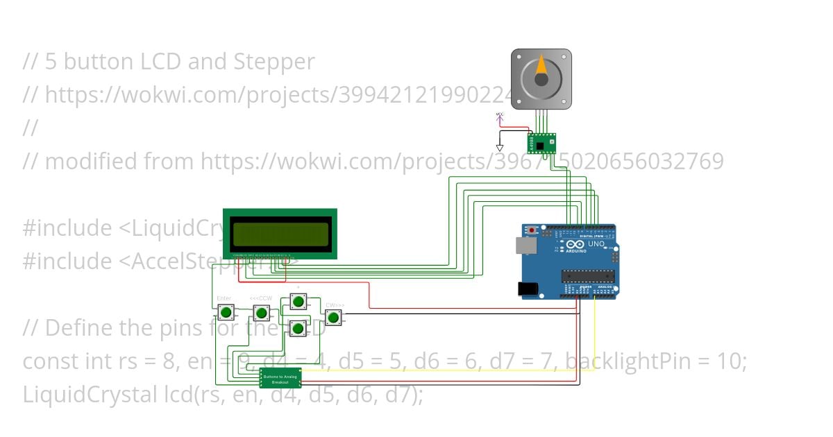 Arduino Uno - LCD Shield - 5 Buttons simulation