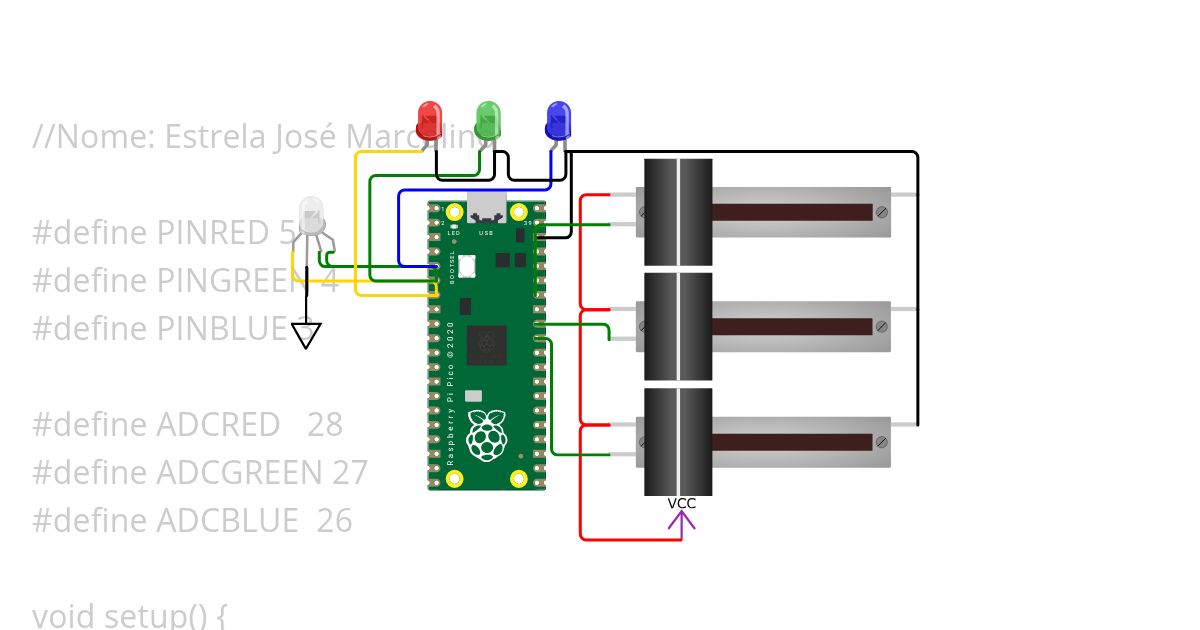 Diversão-LED RGB &Slide Potenciometros (ADC) simulation
